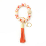 COLORFUL SILICONE BEAD BRACELET WITH WOOD KEYCHAIN_CWAB5103