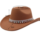 Western Ethnic Wool Fedora Hat For Fall Winter_Cwah04474