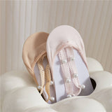 Women Pearl Lace Solid Color Invisible Socks_Cwms0495