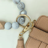 SILICONE BRACELET LEATHER WALLET TASSEL KEYCHAIN_CWAJE0659