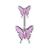 GLITTER BUTTERFLY BELLY RING RESIN BODY PIERCING_CWMM9306