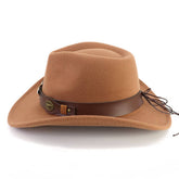 BULL HEAD BELT WESTERN COWBOY HAT FELT_CWAH1782