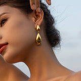 LIGHT LUXURY NICHE GOLD GLOSSY WATER DROP EARRINGS_CWASC1668
