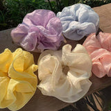 RUFFLED PLAID SCRUNCHIE WITH LAYERED EDGES_CWAHA5509