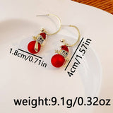GENTLE CHRISTMAS SNOWMAN CHRISTMAS TREE EARRINGS_CWAJE1836
