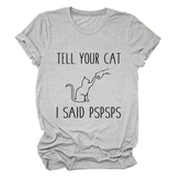 CASUAL CAT PRINT TEE WOMEN S SHORT SLEEVE TOP_CWTTS1519