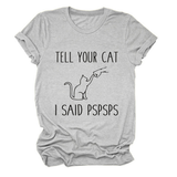 CASUAL CAT PRINT TEE WOMEN S SHORT SLEEVE TOP_CWTTS1519