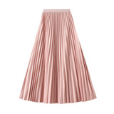 ACCORDION SKIRT LONG HIGH WAISTA LINE PLEATEDSKIRT_CWBMS0293