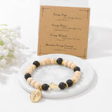 CROSS WOODEN BEADS RETRO SIMPLE BRACELET_CWAJE2104