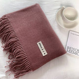 COLORBLOCK TASSEL SCARF THICK WRAP FOR STUDENTS_CWASC2281