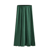 ACETATE SATIN SKIRT HIGH WAIST SLIT MAXI SKIRT_CWAB4804