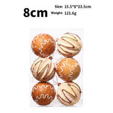 6PCS 8CM GINGERBREAD FOAM CHRISTMAS BALL SET_CWMM9830