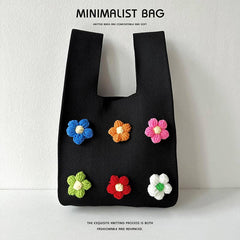 Cute Colorful Flower Knitted Single-Shoulder Bag