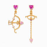 CUPID HEART DESIGN COLORFUL ZIRCON EARRINGS_CWAJE5134