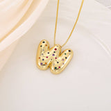 CREATIVE GLOSSY COLORFUL LETTER PENDANT NECKLACE_CWMM5877