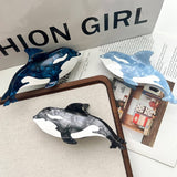 Tricolor Orca Acetate Claw Clip Ocean Chic Style