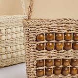 2024 NEW ABACUS WOOD BEAD STRAW BAG_CWAB1987
