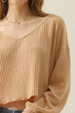 Women V Neck Loose Long Sleeve Blouse_Cwttl1430