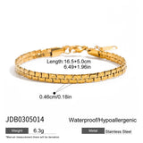 CLASSIC 18K GOLD MATTE FLAT CHAIN BRACELET_CWAJE4825