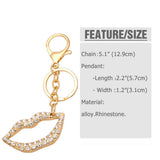 LIPS PENDANT METAL KEYCHAIN WITH DIAMOND BEZEL_CWAJE0960