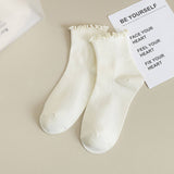 Womens Solid Color Ruffle Ankle Socks_Cwms0127