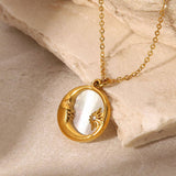 FRENCH FASHION VINTAGE STAINLESS STEEL NECKLACE_CWAJE0614