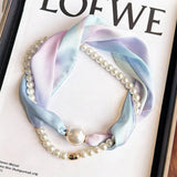 Pearl Magnetic Skinny Silk Neck Scarf_Cwasc03938