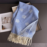 Elegant Camellia Cashmere Feel Tassel Scarf Wrap_Cwasc03244