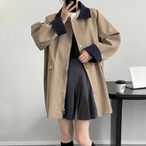 Vintage Workwear Patchwork Trench Coat