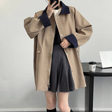 Vintage Workwear Patchwork Trench Coat