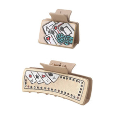 Western Poker Sunflower Leather Hair Claw Set_Cwaha0608