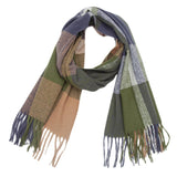 RAINBOW PLAID SCARF THICK WINTER TASSEL WRAP_CWASC0124