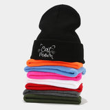 Warm Pile Hat Embroidered Knitted Hat_Cwah1596