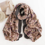 Cwasc2724_Cream Sweet Girl Style Printed Scarf Shawl