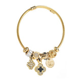 BUTTERFLY HEART BEADED STEEL BRACELET FOR HER_CWMM8477