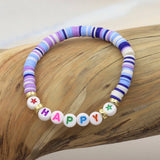 COLORFUL POLYMER CLAY LETTER BEADED BRACELET_CWMM3570