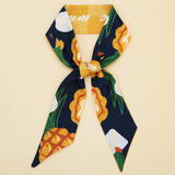 LETTER FLORAL SKINNY SCARF HAIR BOW BAG RIBBON_CWASC0070