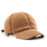 KOREAN FLEECE CORDUROY BASEBALL CAP WARM HAT_CWAH1853