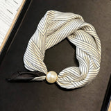 Ivory Pearl Magnetic Skinny Neck Scarf_Cwasc03933