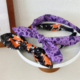 Halloween Skull Bunny Ear Headband Print_Cwaha07597