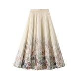 FLORAL PRINT TULLE PLEATED MIDI SKIRT_CWBMS0406