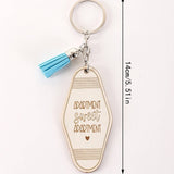 LETTER ENGRAVED WOODEN KEYCHAIN_CWMM0572