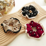 BEADED LARGE INTESTINE HAIR RING SCRUNCHIES_CWAHA2881