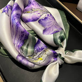 SILK SKINNY SCARF PURPLE NECK HAIR RIBBON_CWASC0561