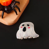 Cwaha1613_Halloween White Ghost Cartoon Emoji Hair Claw Clip