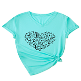 HEART AND MUSIC V NECK T SHIRT RELAXED FIT_CWTTS1541
