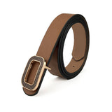 NEW LEATHER WOMENS BELT RECTANGULAR BUCKLE BELT_CWABE0701