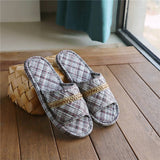 LINEN INDOOR SLIPPERS FOR HOME COUPLE WEAR_CWSHF0171
