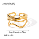 18K GOLD PLATED MULTI LAYERED WATER RIPPLE RING_CWAJE1239