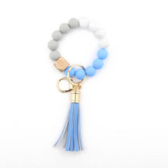 SILICONE BEAD BRACELET WITH BEECH WOOD KEYCHAIN_CWAB5011
